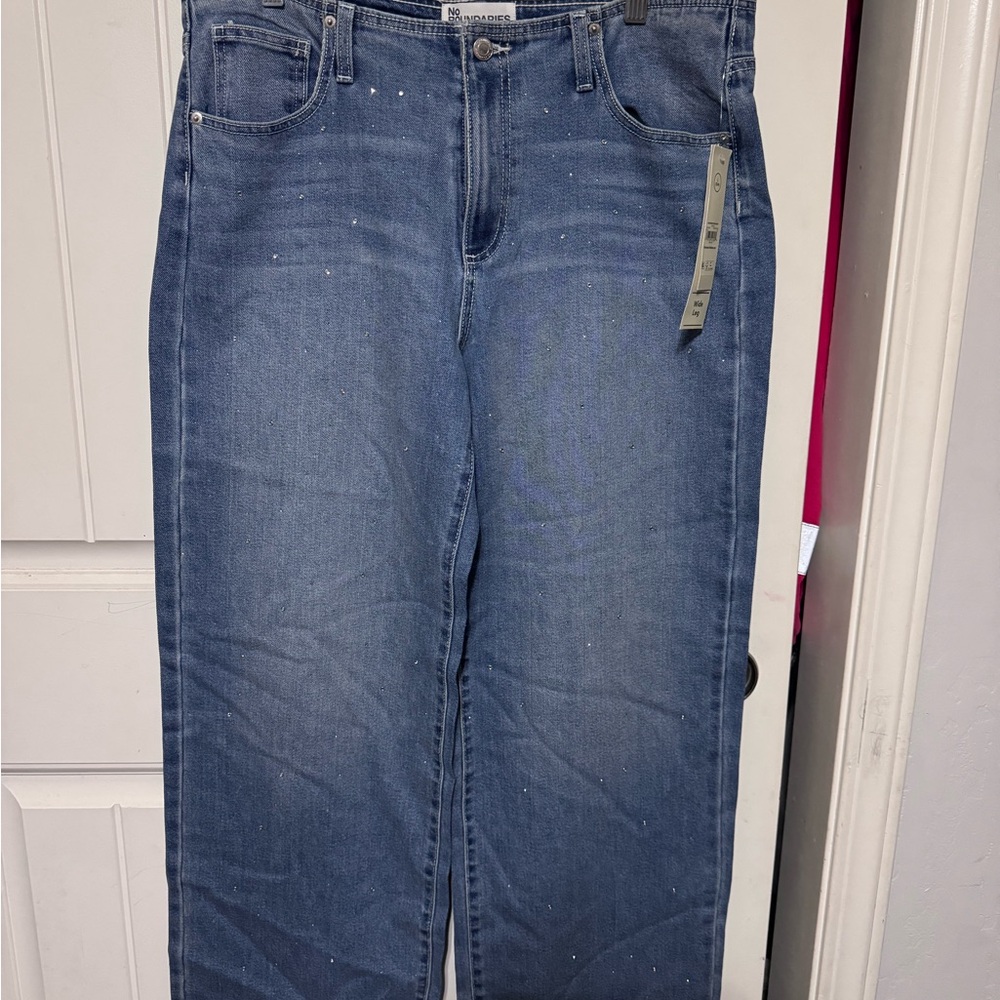 Blue Women's Wide Leg Jeans